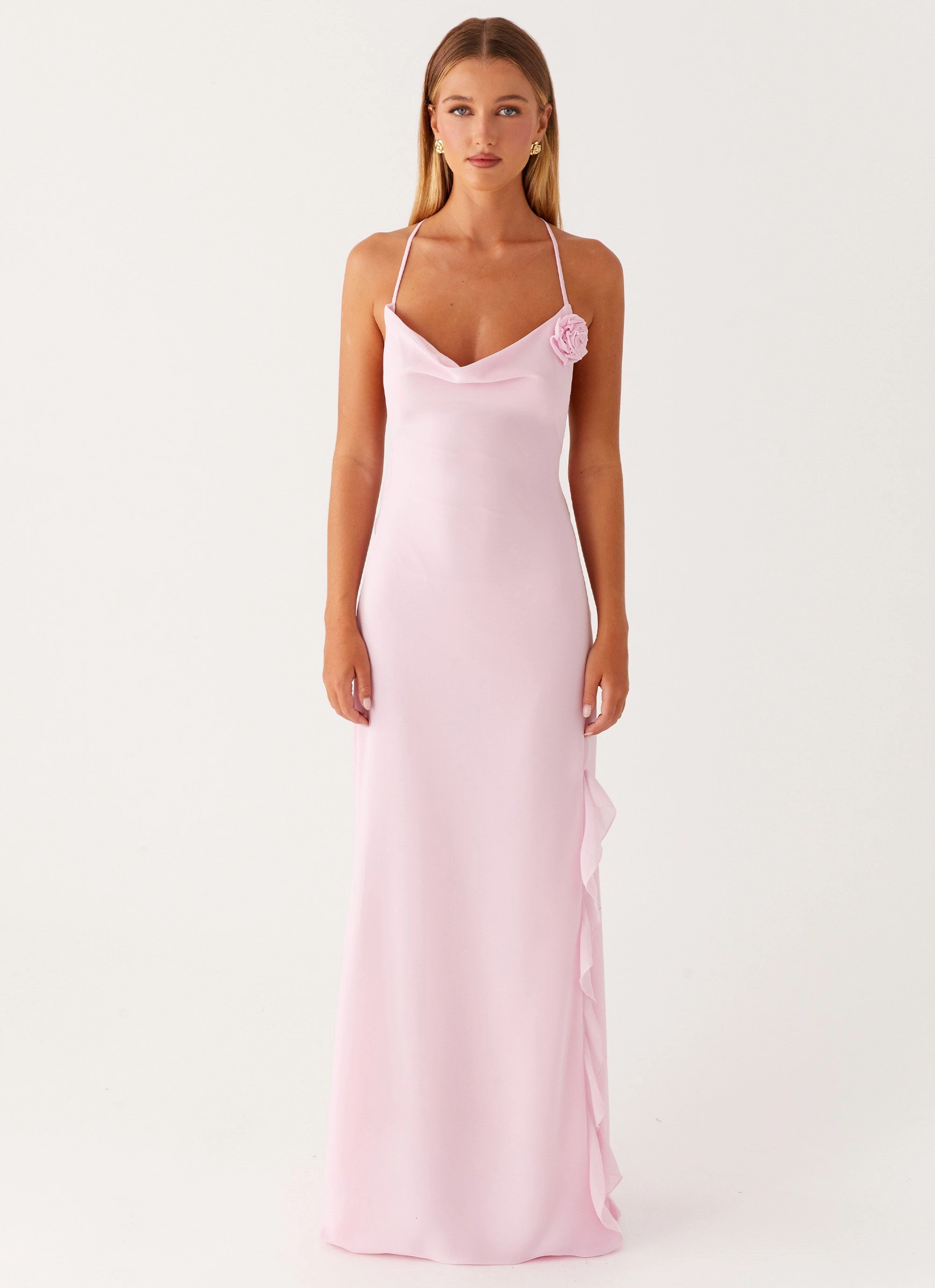 First Class Maxi Dress - Pink Trendy Everyday Romantic date dress