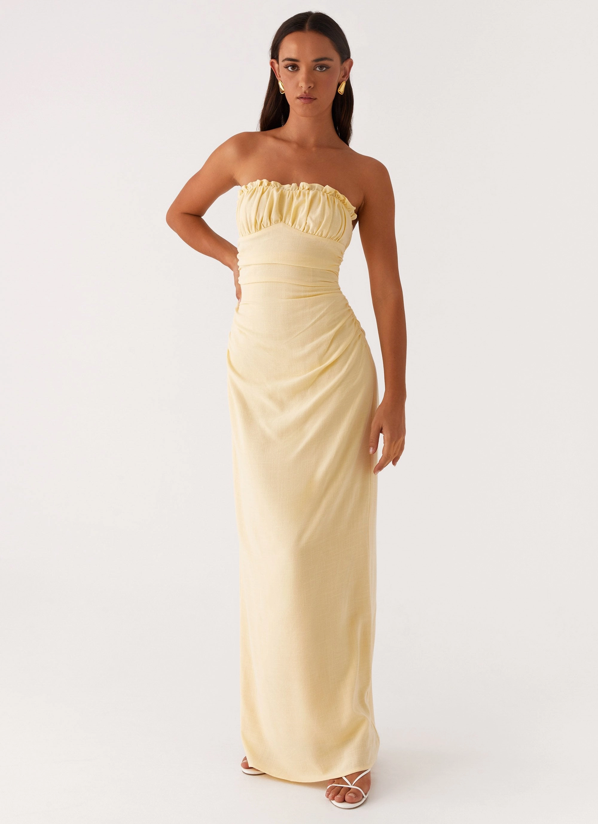 Fit Focused Xena Gathered Maxi Dress - Yellow