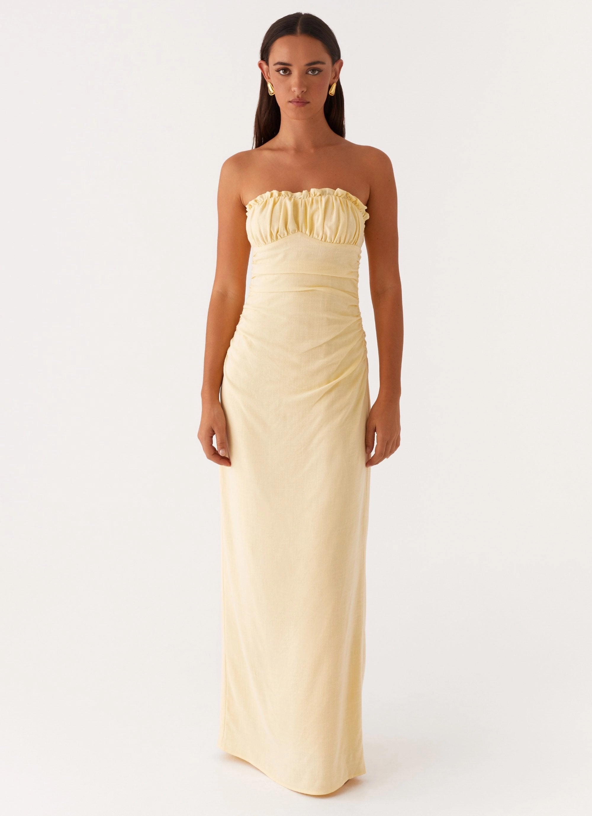 UV-Resistant Xena Gathered Maxi Dress - Yellow
