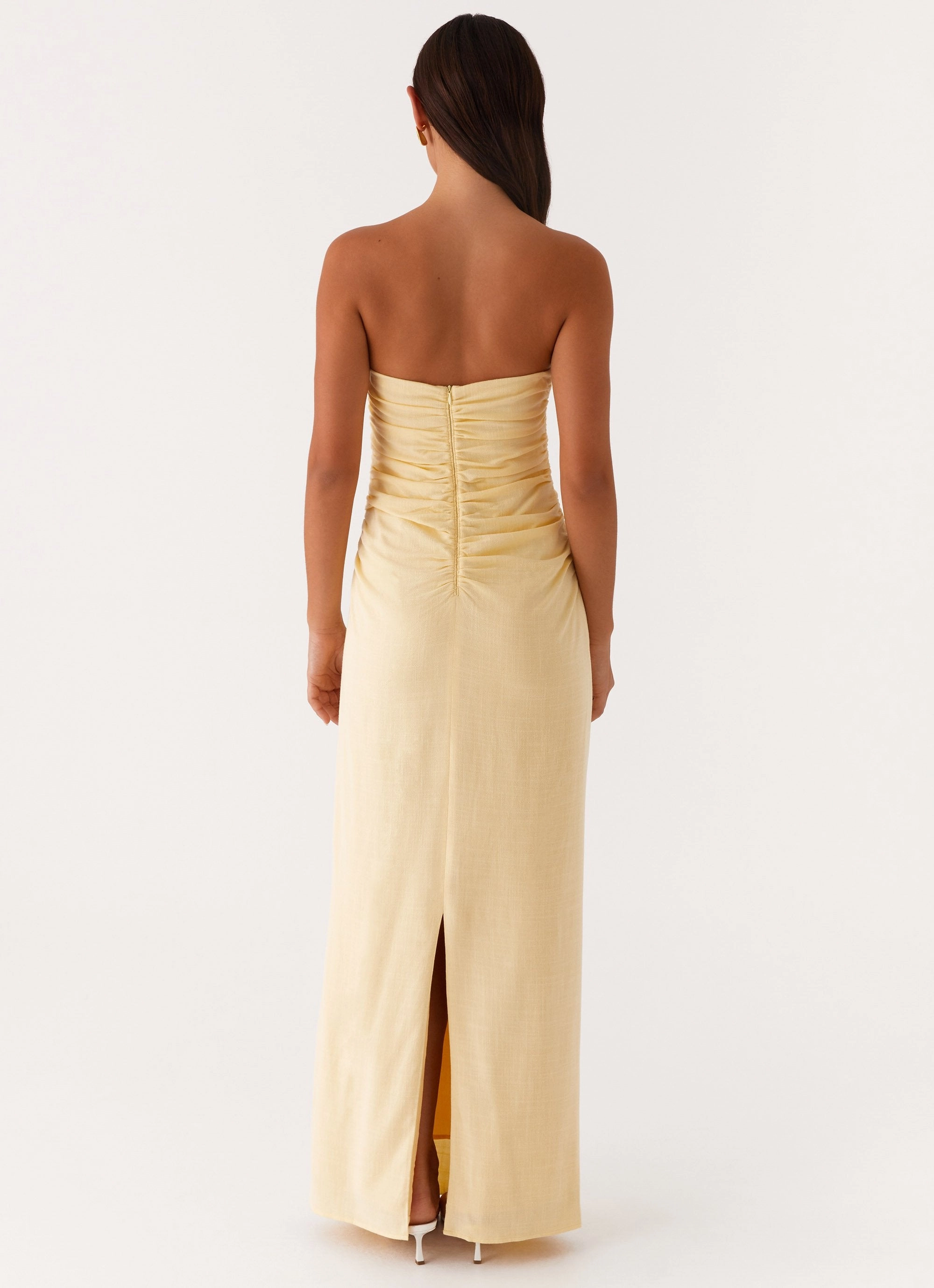 Xena Gathered Maxi Dress - Yellow All Time