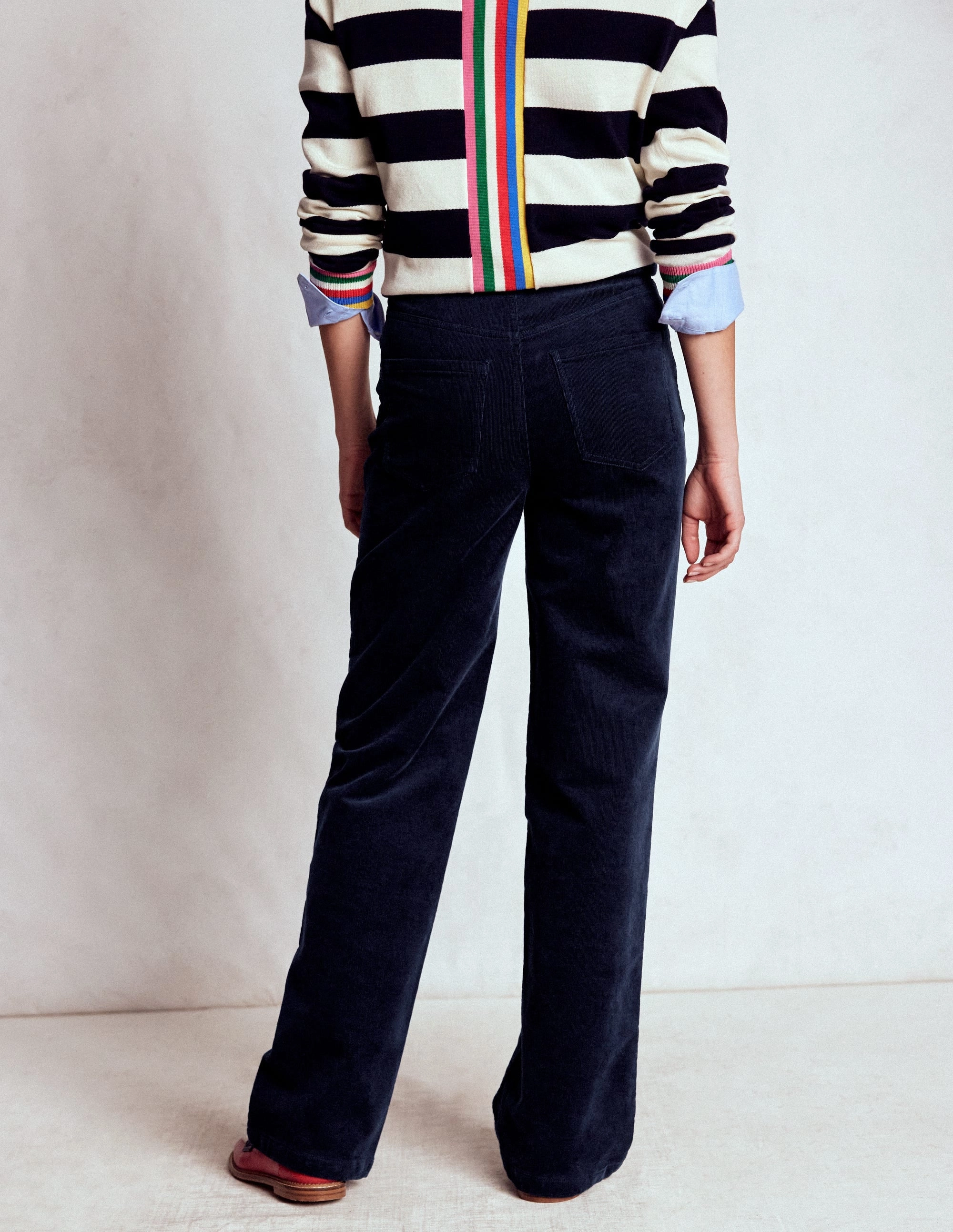 5-Pocket Cord Column Jeans-Navy work mode