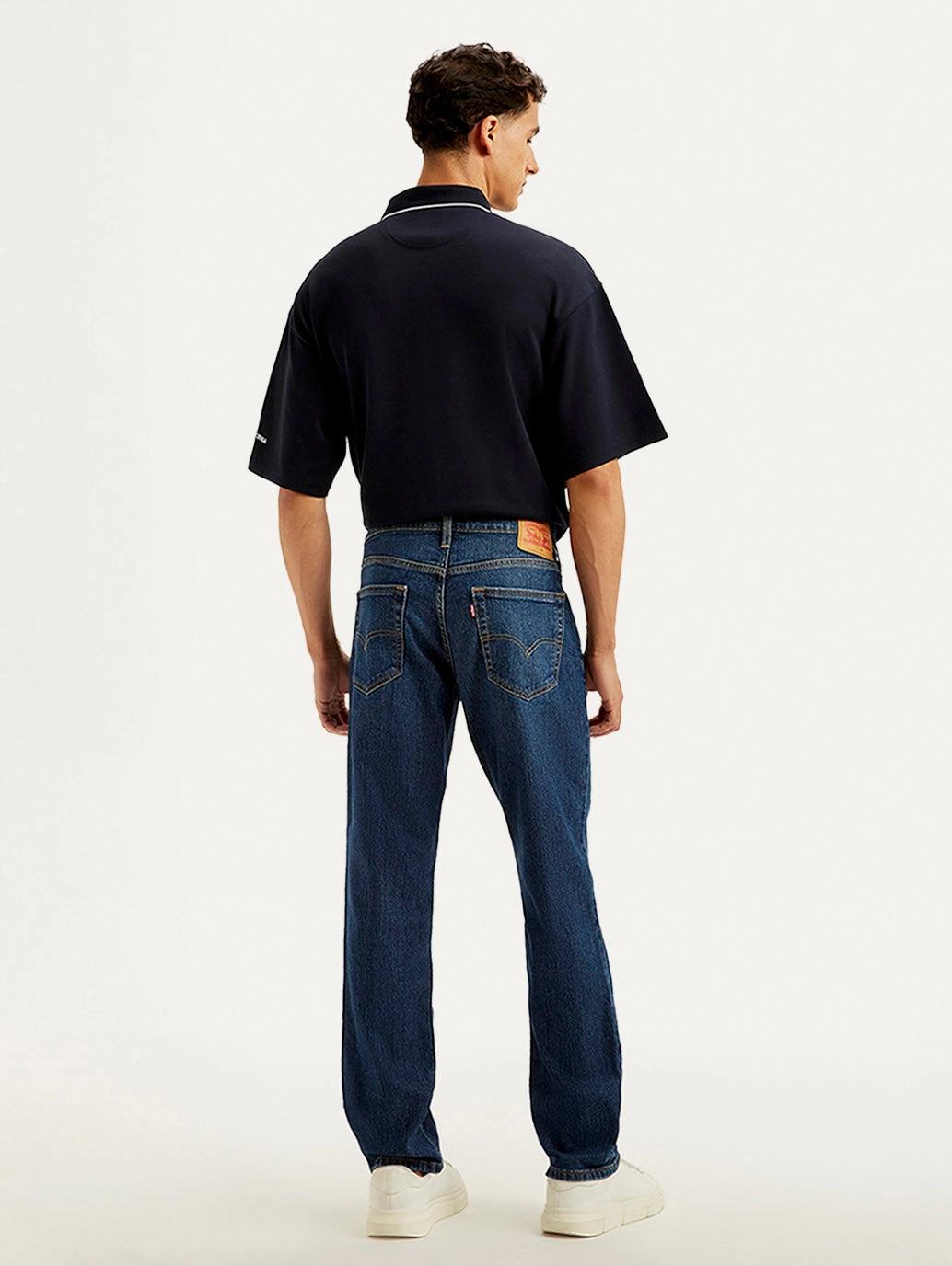 Men's 541 Dark Blue Athletic Tapered Fit Mid Rise Jeans Relaxed Fit Design