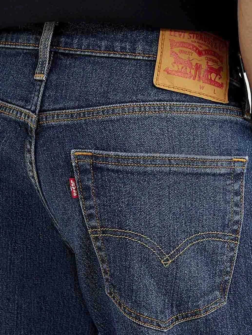 Active Outfit Flexible Fabric Men's 541 Dark Blue Athletic Tapered Fit Mid Rise Jeans