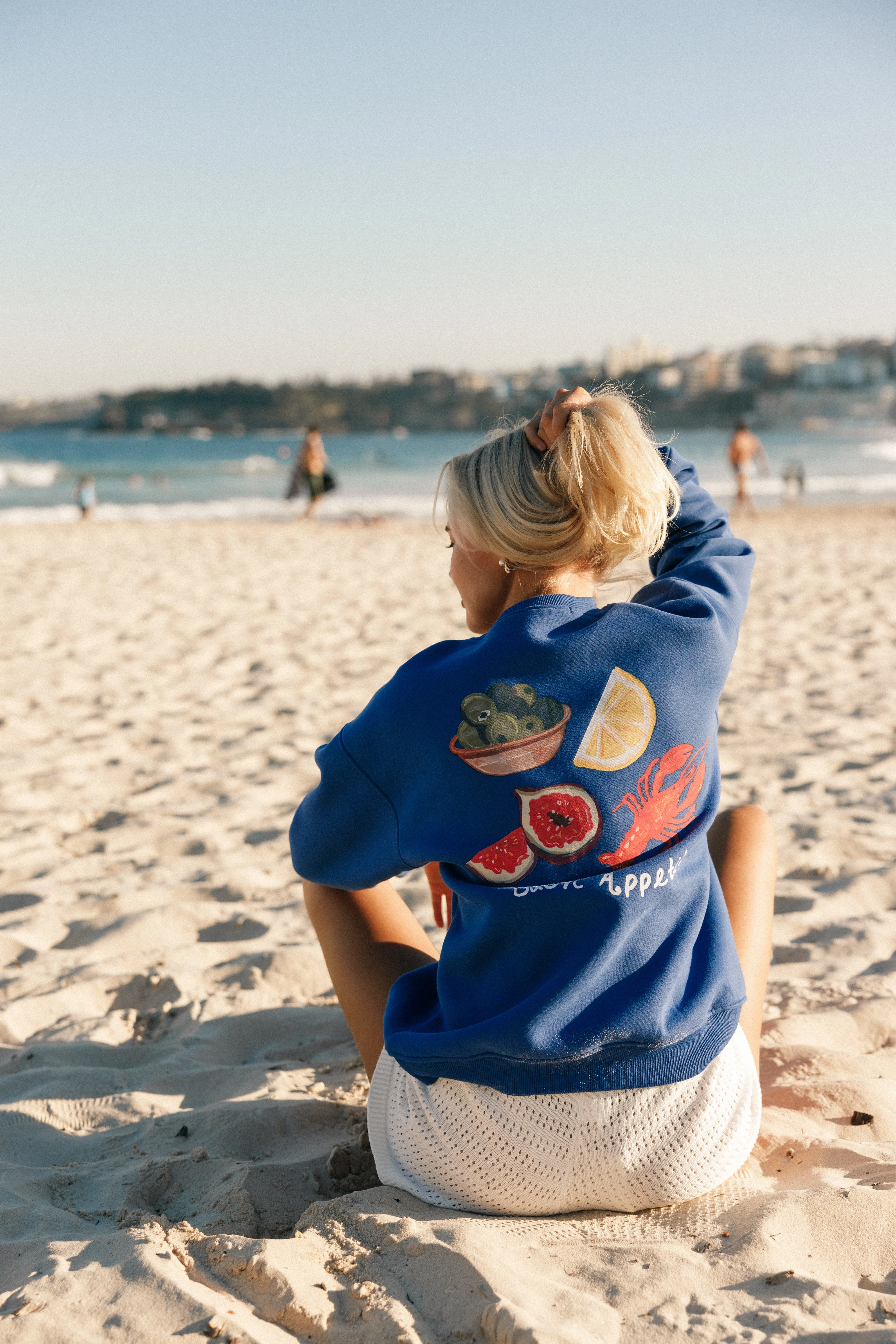 Friction Resistant Edging Buon Appetito Crewneck Sweatshirt - Royal