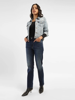 Clean Aesthetic Women's 724 Blue Straight Fit High Rise Jeans
