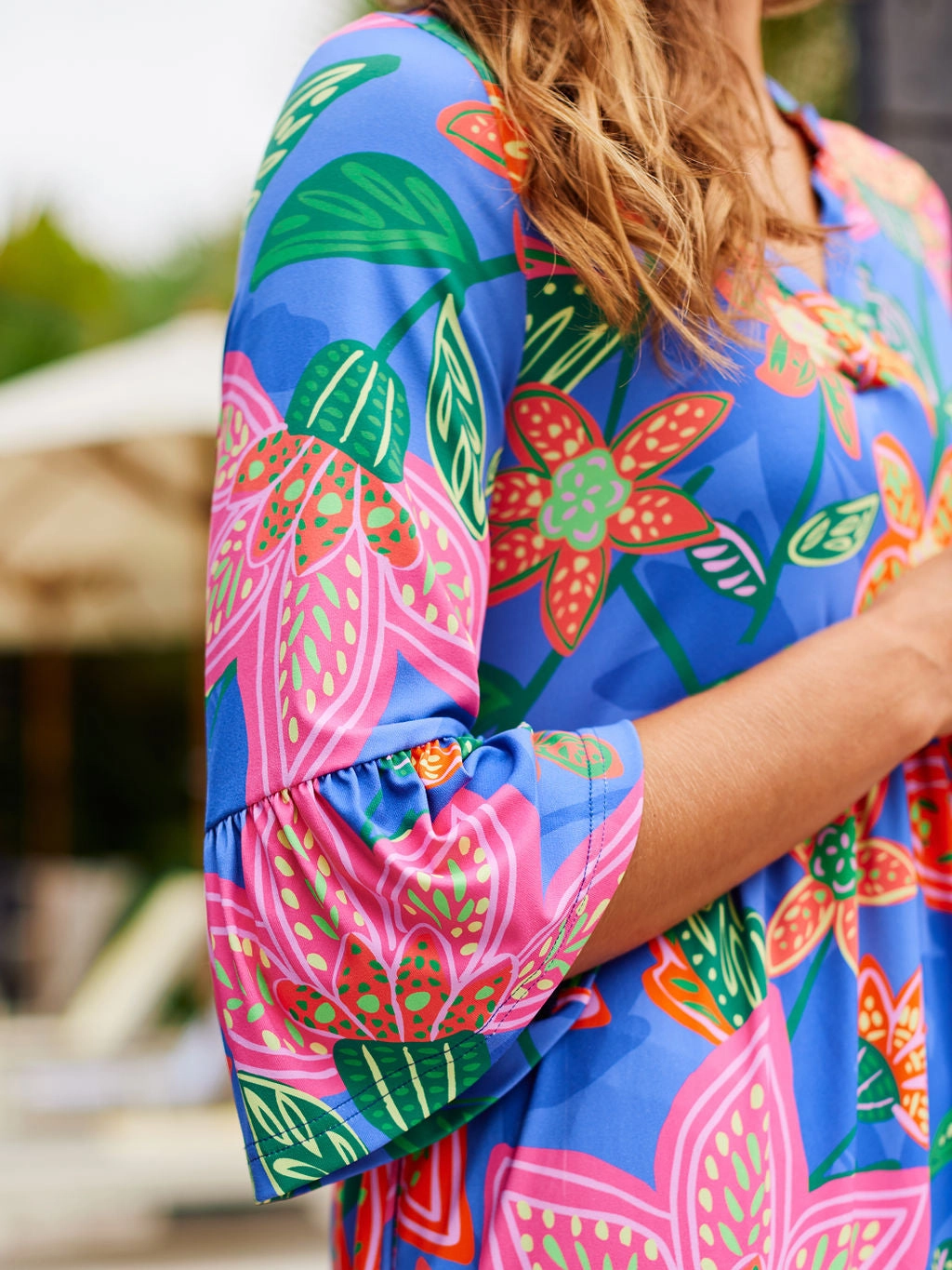 FINAL SALE - Laguna Dress | Island Dreams Blue DoubleLayeredMaterial