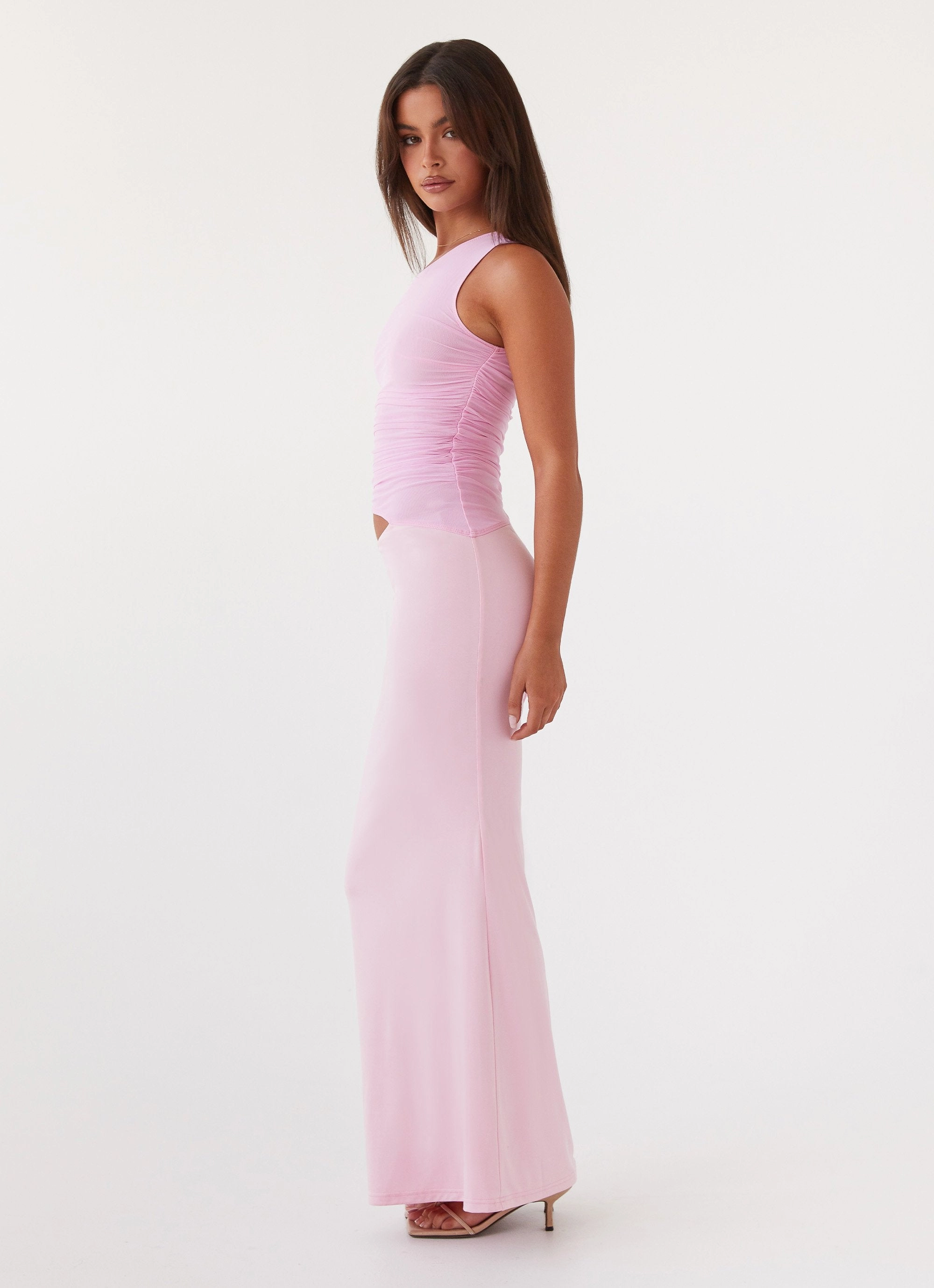 Cool Tone Seranella One Shoulder Maxi Dress - Pink