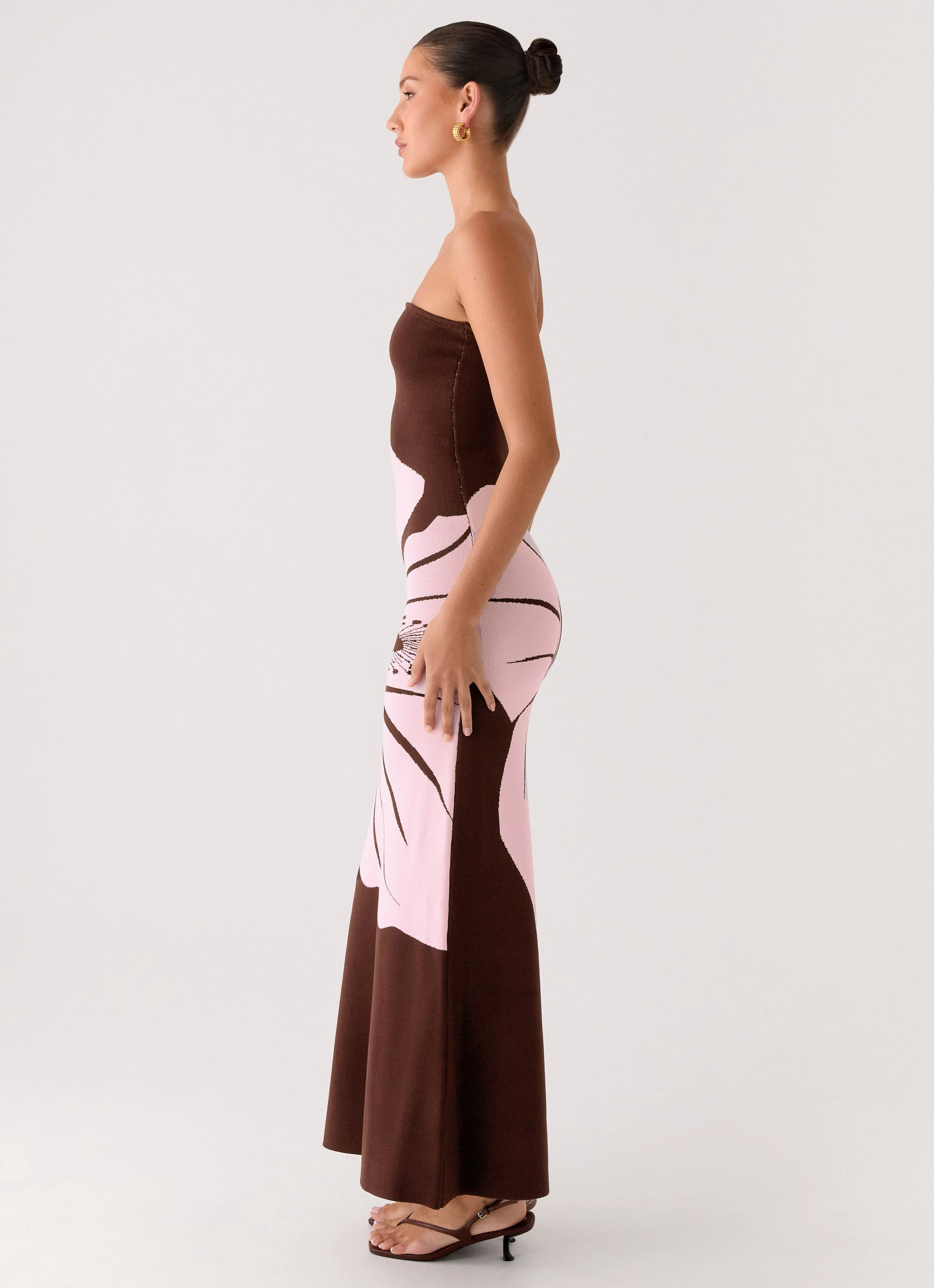 Jala Strapless Knit Maxi Dress - Espresso Meadow Trend Focused