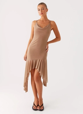 Bessie Midi Dress - Beige Warm Season