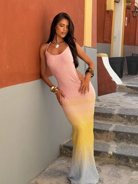 Daily Mood STEVIE MAXI DRESS PINK MULTI