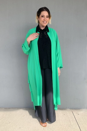 Layer Friendly Shape Wrinkle Free Material Jellicoe - JS24-26B Frilled Back Duster