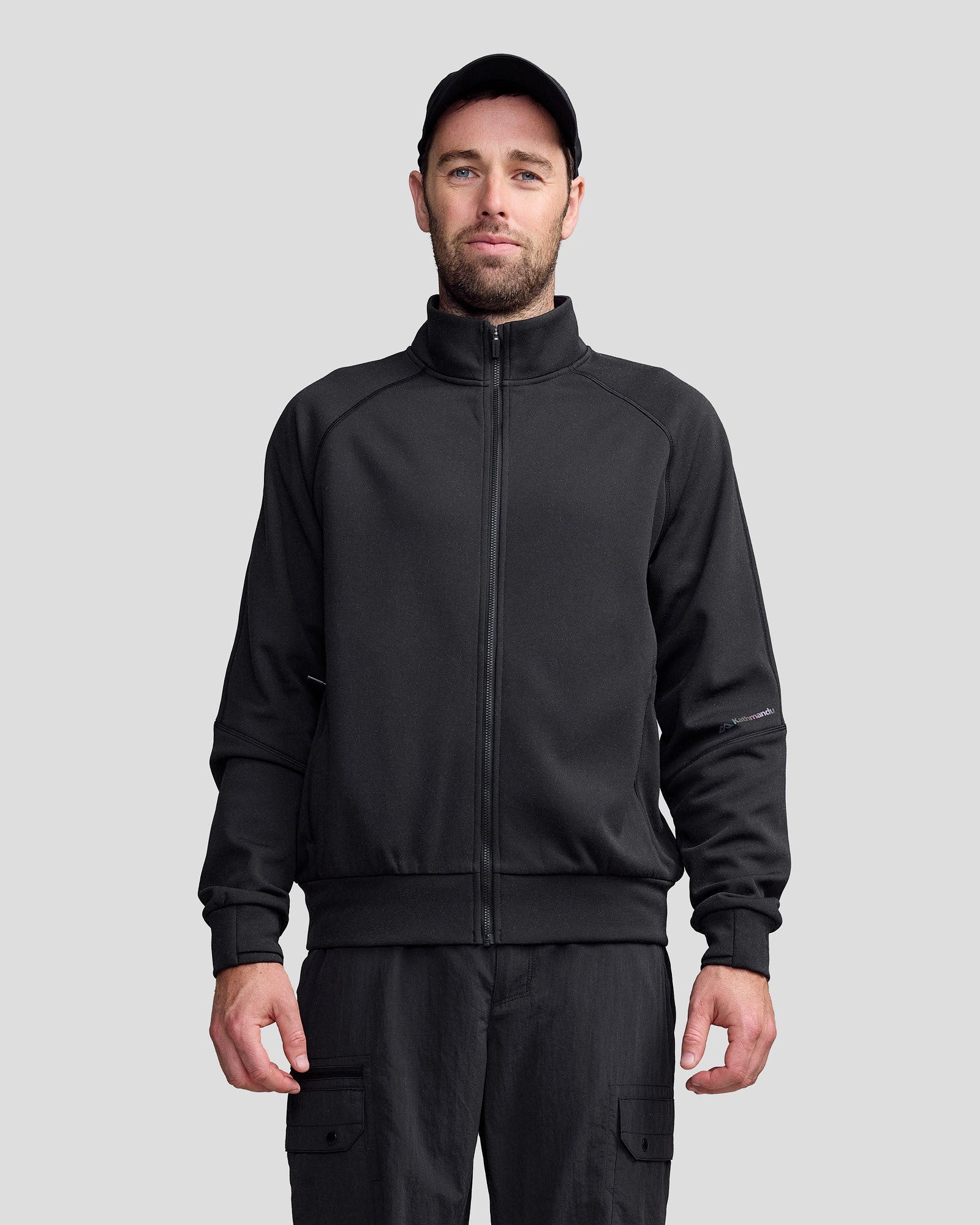 Crisp Air Piece Men??s Anytime Knit Bomber Jacket -  Black Stingray