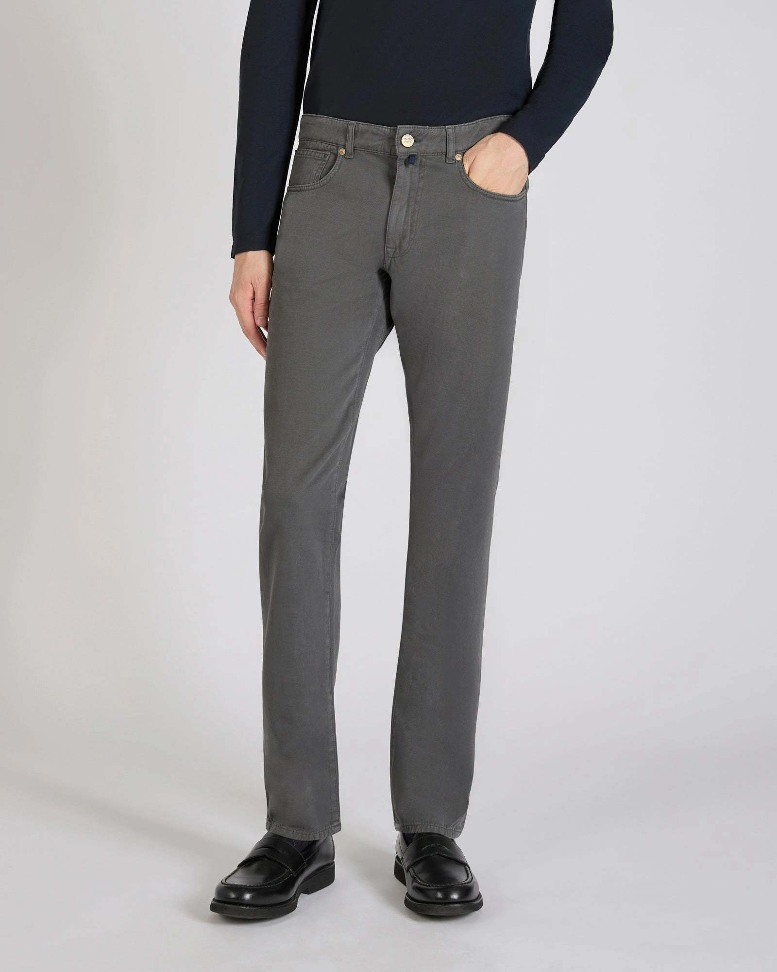 Slim-fit five-pocket trousers in cotton and cashmere Go Anywhere