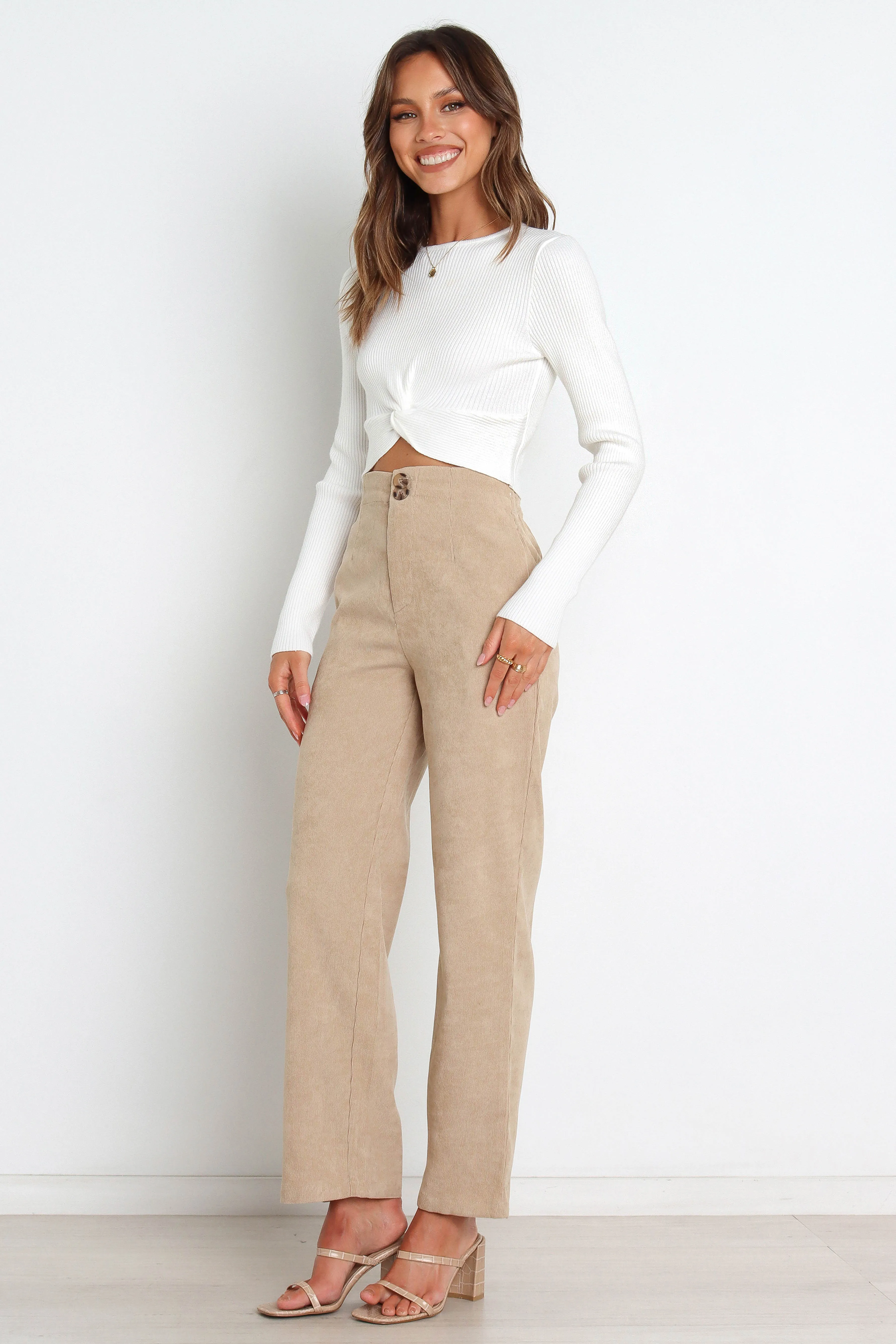 Provence Knit Sweater - White Ribbed Trim