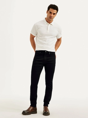 Men's Redloop 512 Black Slim Tapered Fit Mid Rise Jeans Effortless Waist Quality Wear