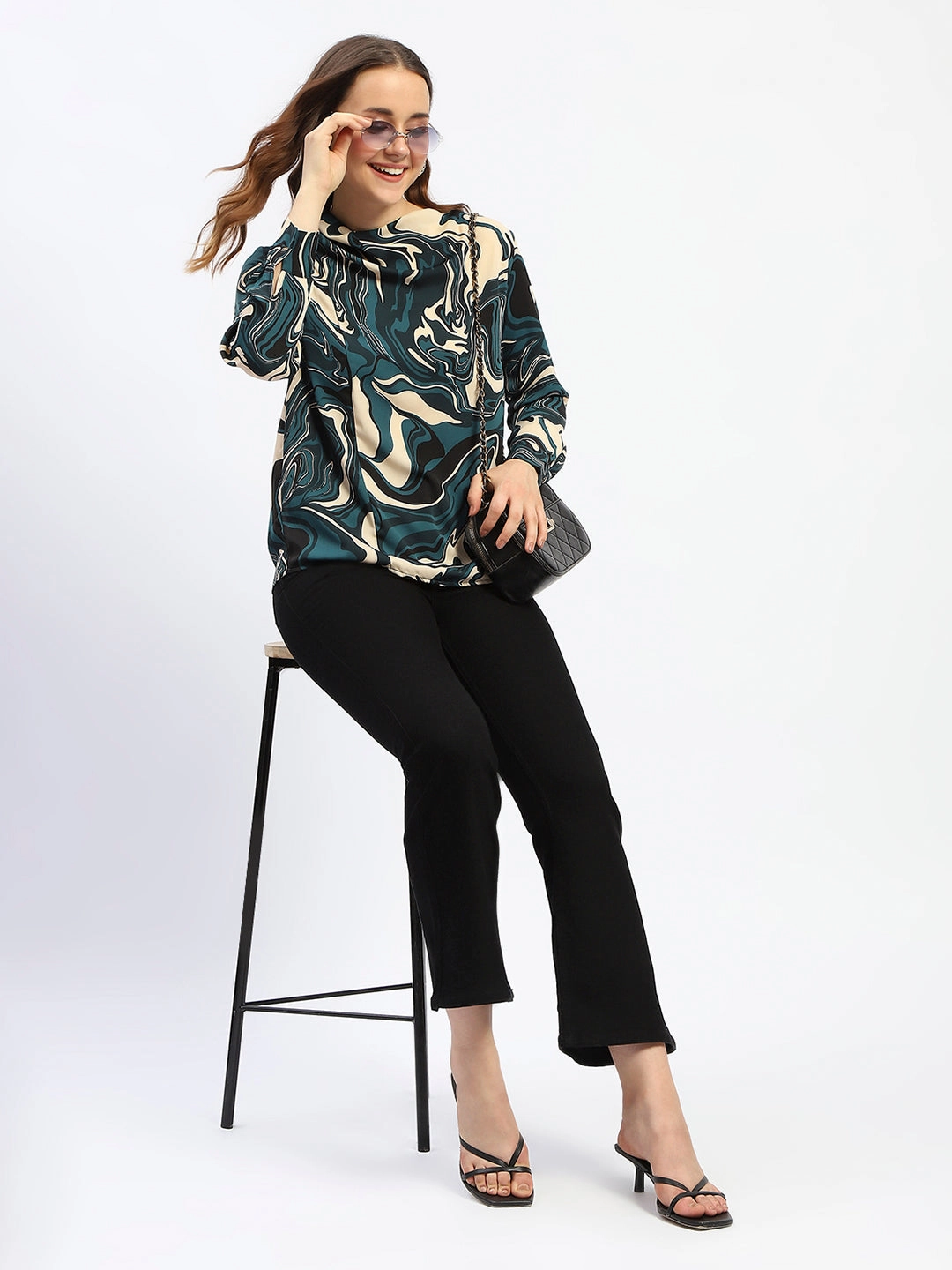 Madame Flared Solid Black Cotton Blend Denim Home Comfort Weekend Warrior