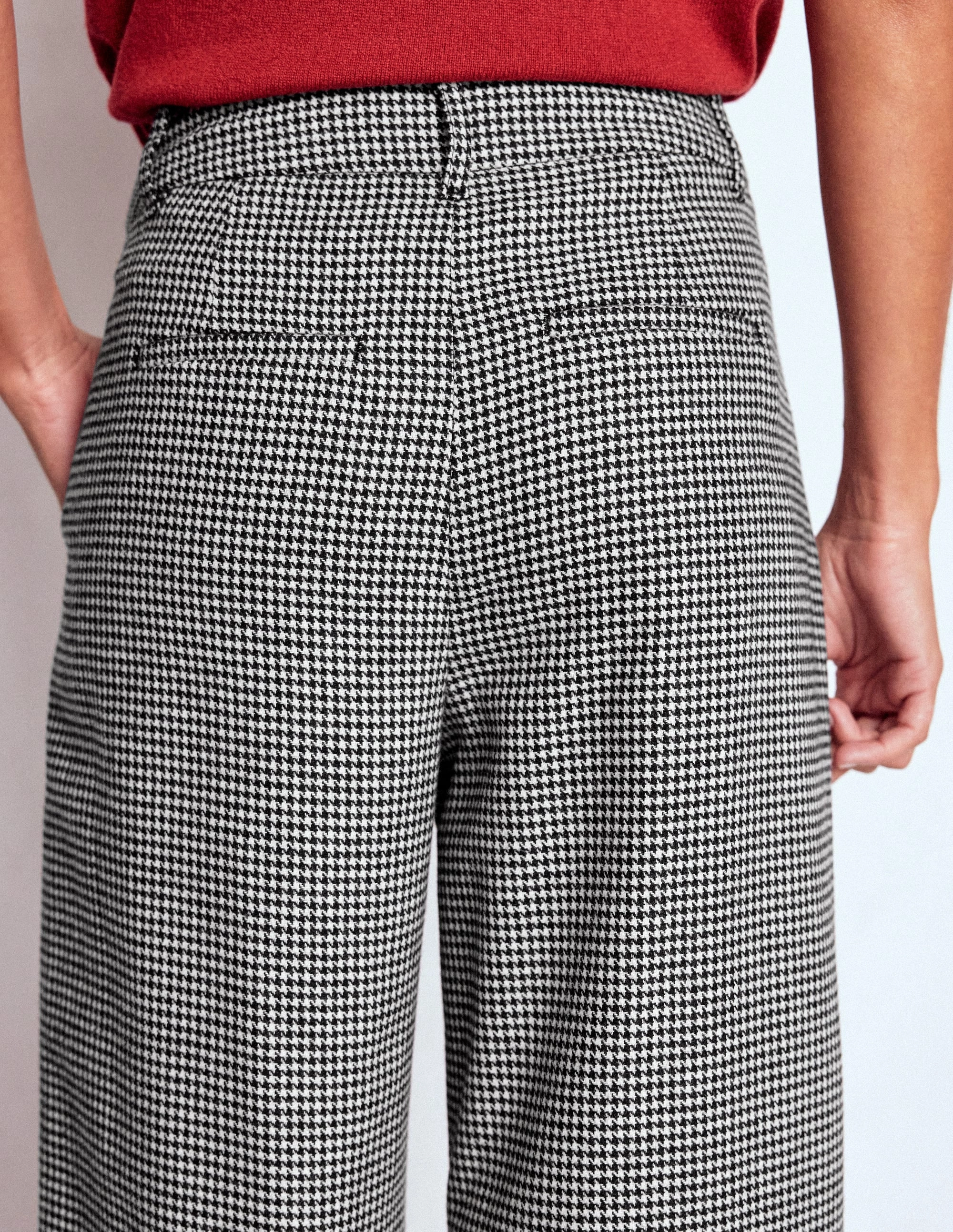 Kensington Wool Trousers-Black and Ivory Puppytooth Commuter Ready