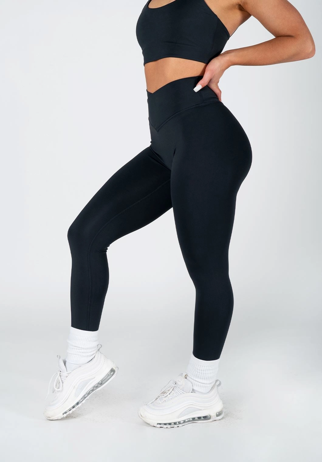 Soft Stretch Fitness wear FlexSweat Crossover Sculptseam? Legging Black