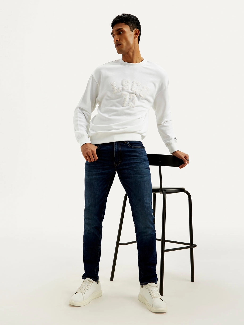 Anytime Look Men's 512 Blue Slim Tapered Fit Mid Rise Jeans