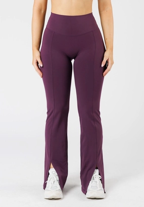 FormLux Front Slit Sculptseam? Plus Flare Legging 32" Wildberry Double Layer Minimalist Style