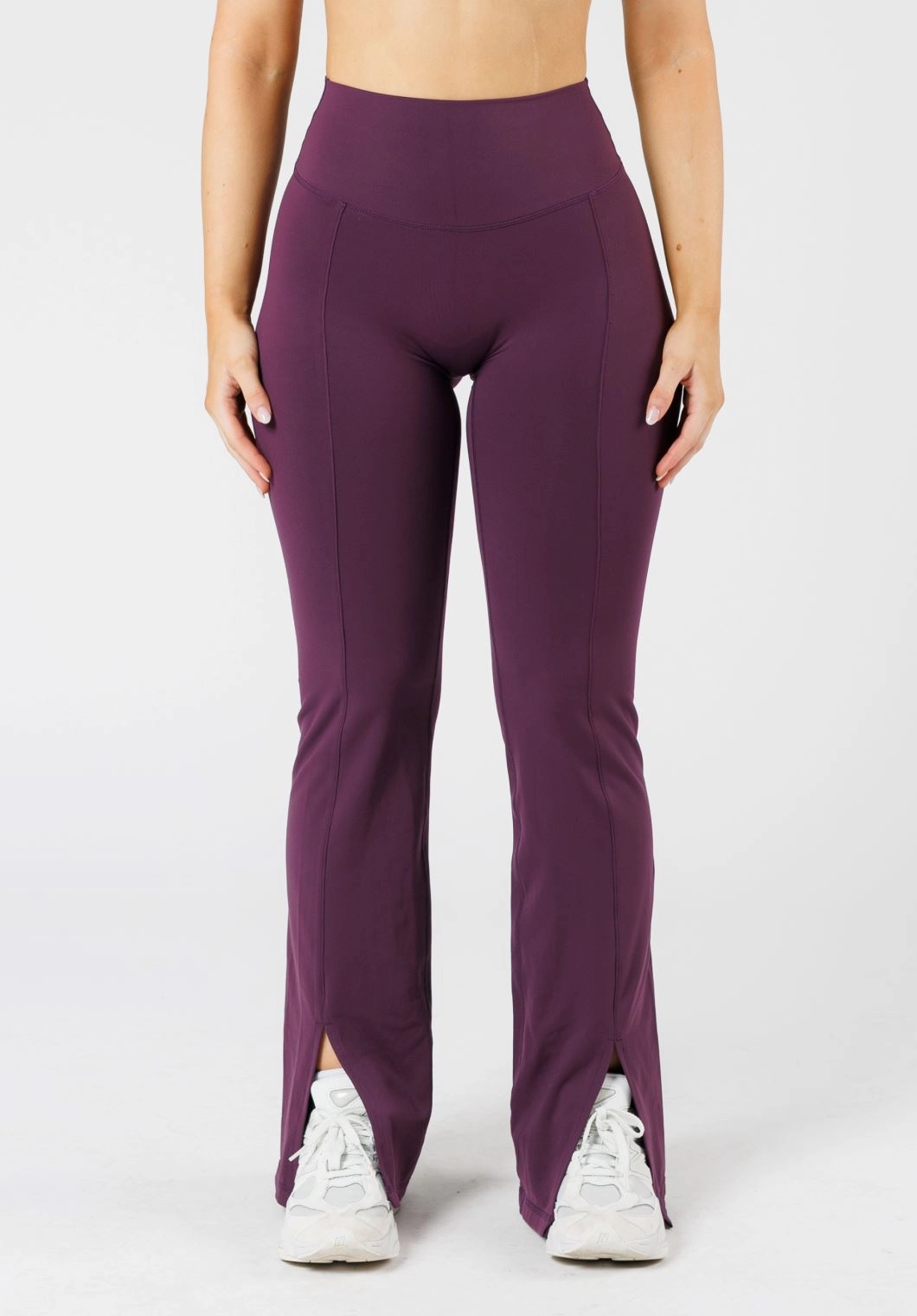 FormLux Front Slit Sculptseam? Plus Flare Legging 32" Wildberry Double Layer Minimalist Style