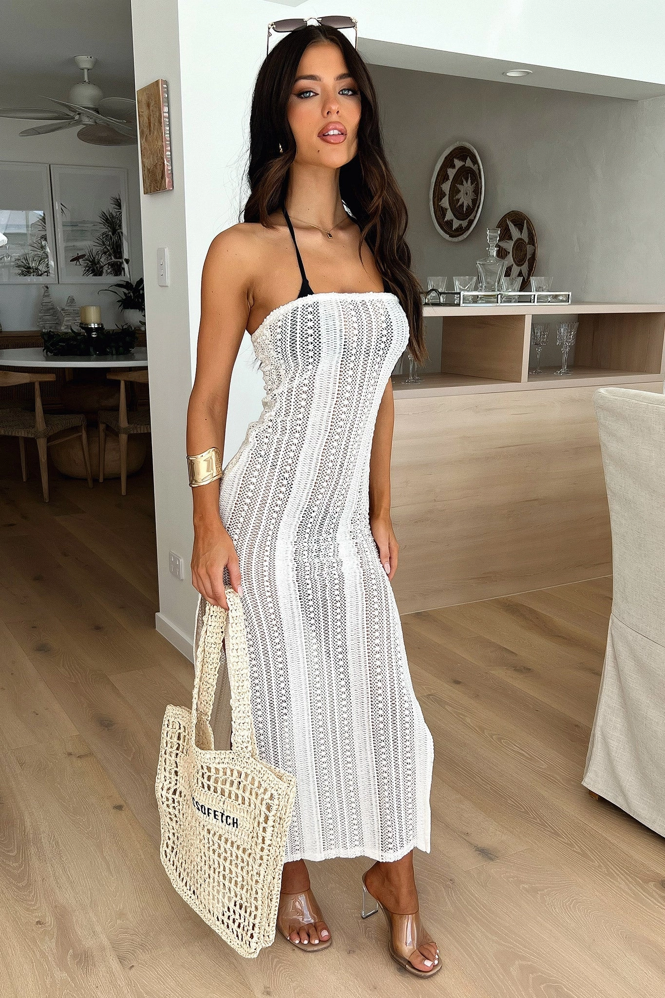 Nautical-Themes Zenia Strapless Maxi Dress - Beige