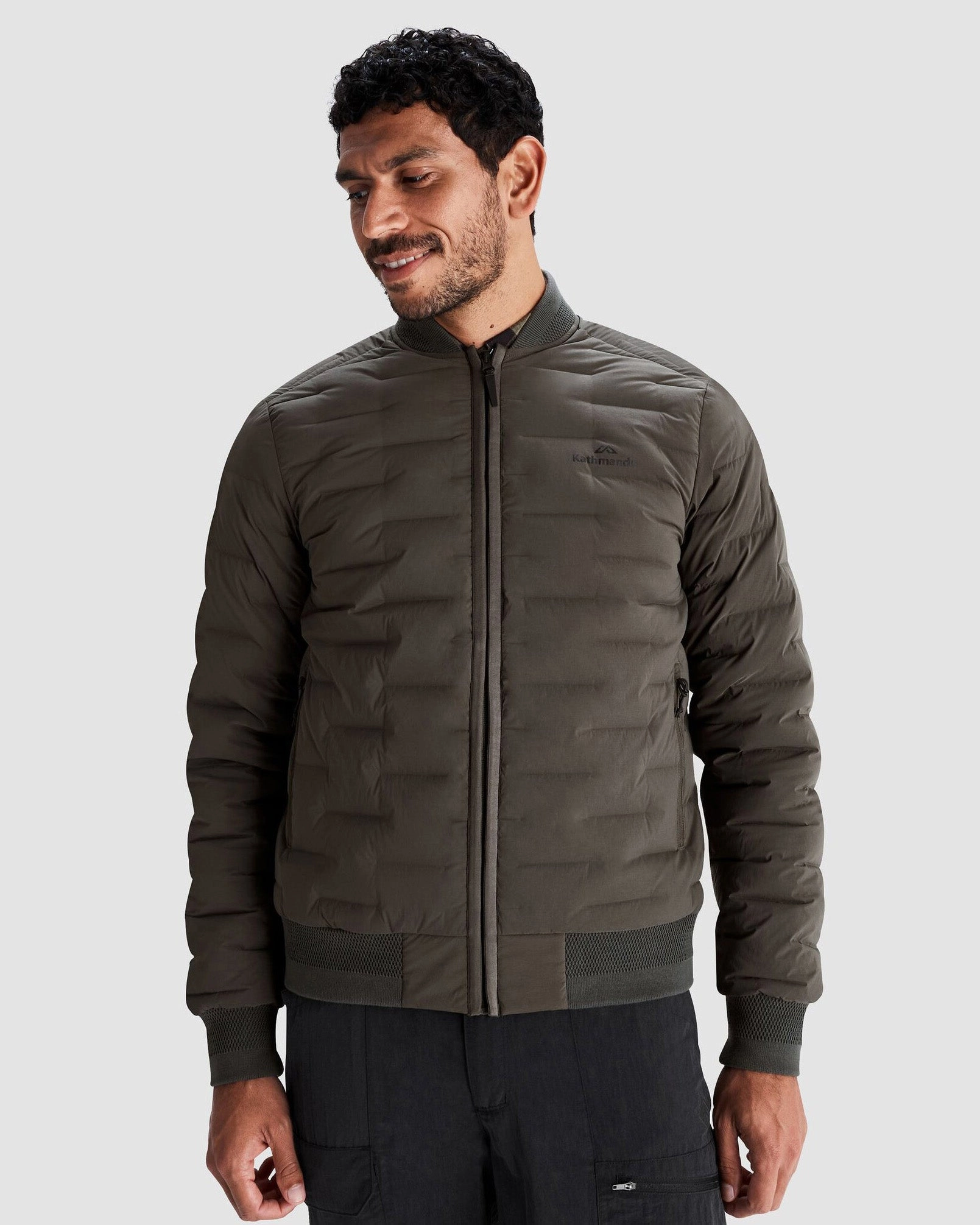 Men's Federate Stretch Down Bomber Jacket - Dark Moss Breathable fabric tech