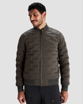 Zippered Closures Men's Federate Stretch Down Bomber Jacket - Dark Moss