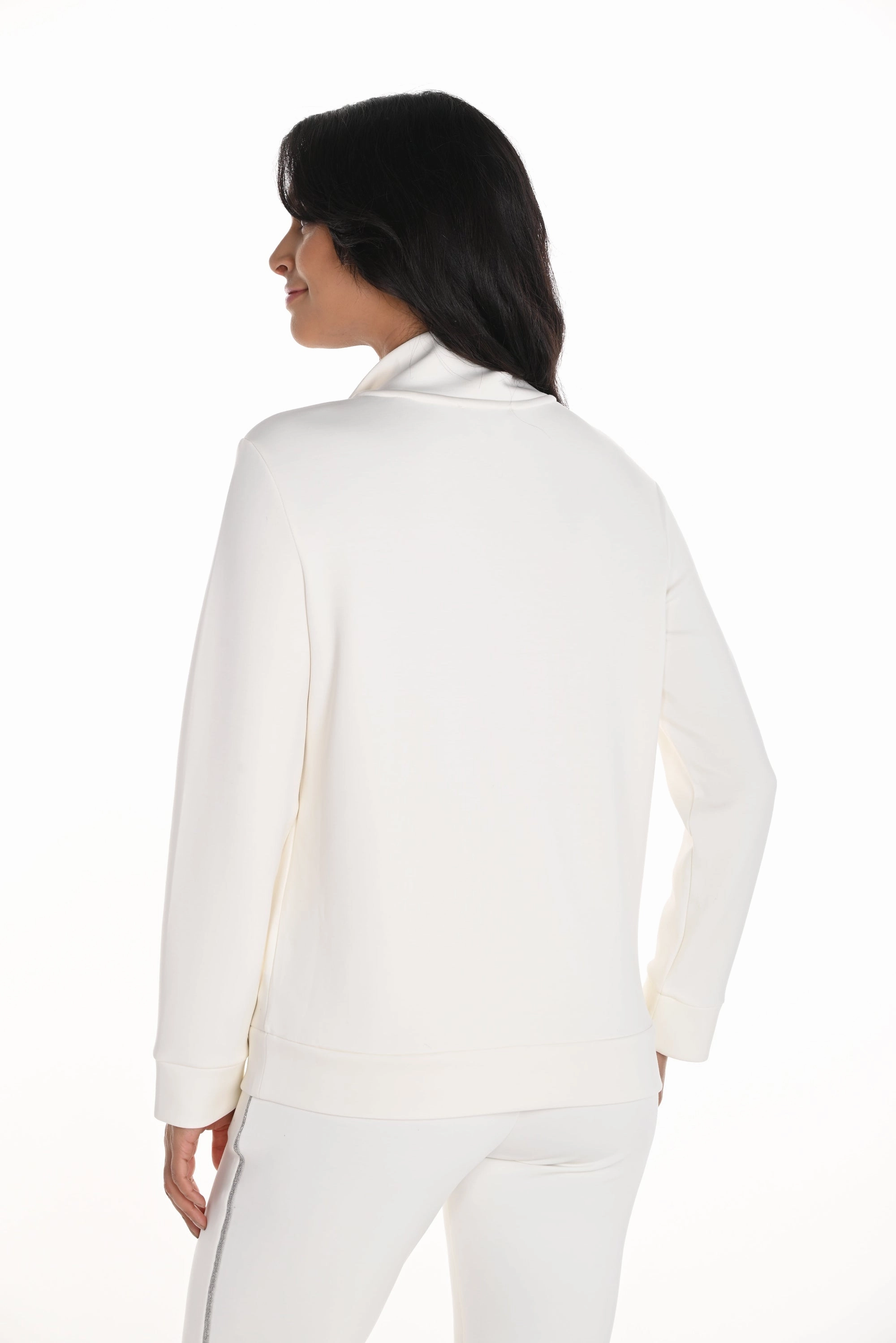 Stretch Weave Fabric Rugged Comfort Frank Lyman - 256727U Knitted Ponti Zip Jacket