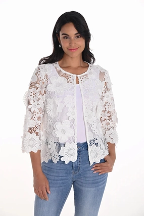 Frank Lyman - Floral lace Jacket Adjustable Cuff System Abrasion resistant