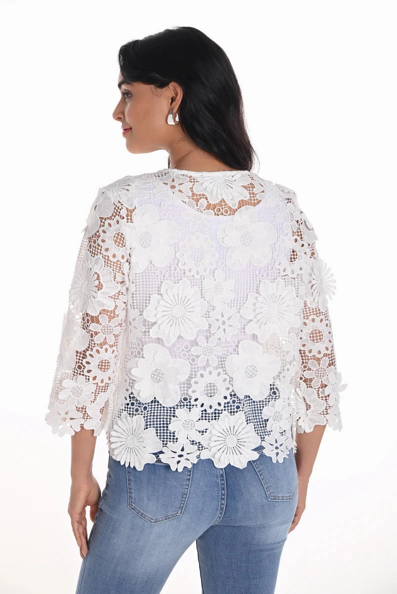 Multi Pocket Layout Heavy Duty Buckle Frank Lyman - Floral lace Jacket