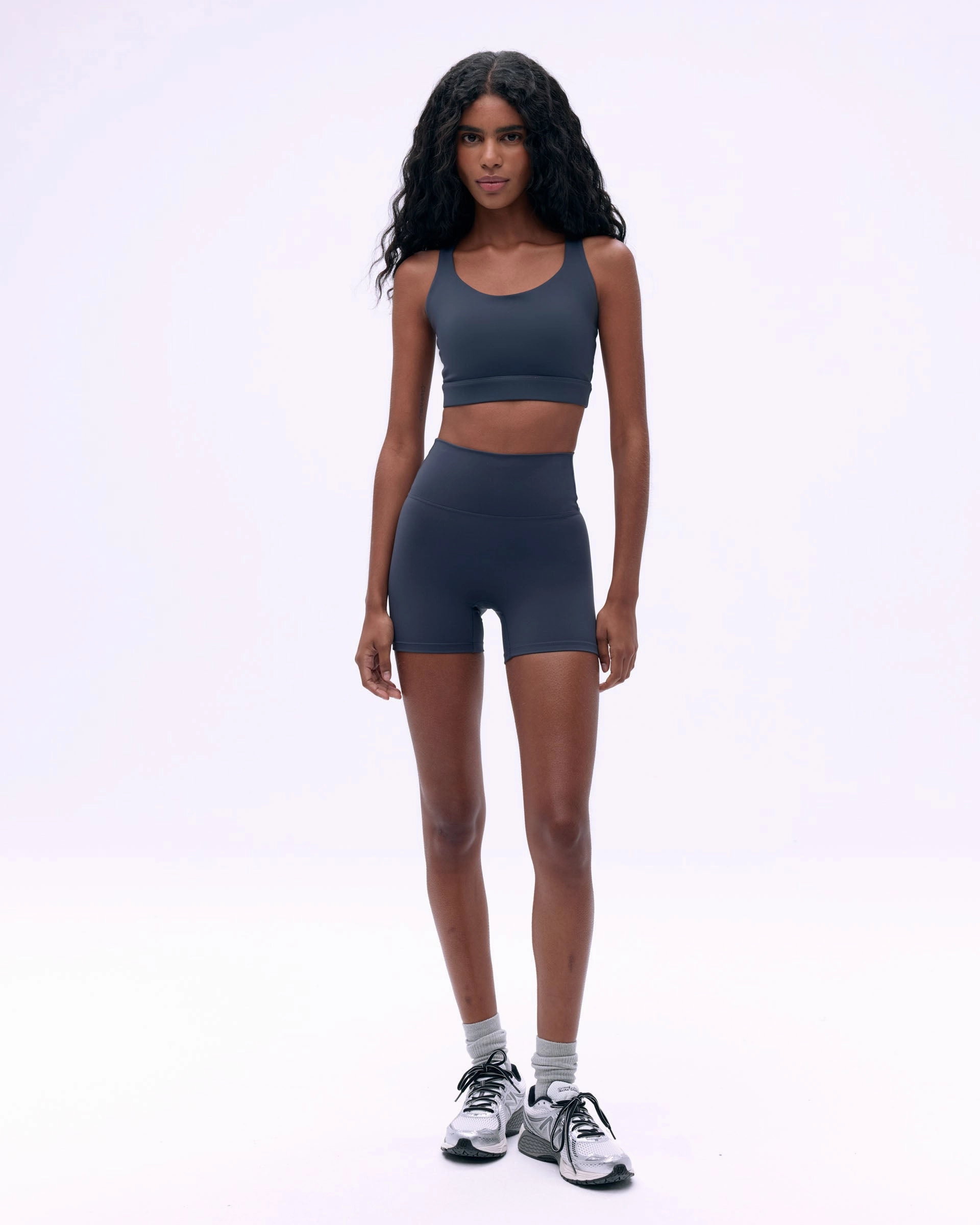 Daily Use Midweight Texture Ultimate Crop Shorts - Midnight Blue