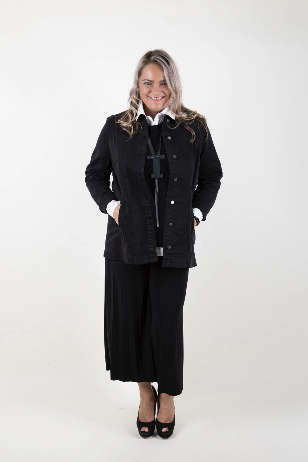 French Dressing Jeans - 182551 Longline Denim Jacket Silicone Grip Trim Snag Free Fabric