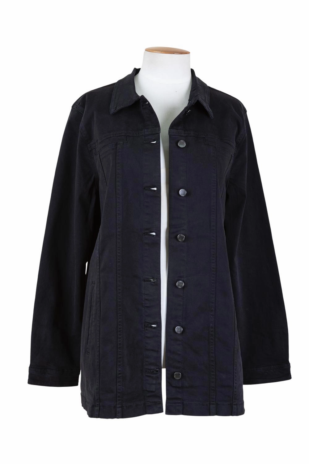 Double Layer Protection Adjustable Hood French Dressing Jeans - 182551 Longline Denim Jacket