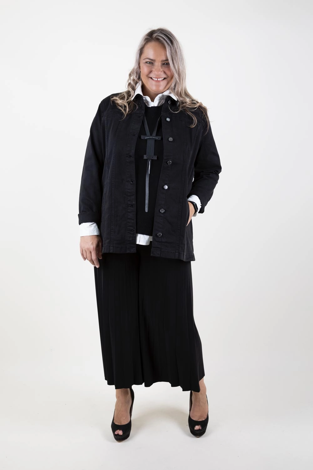 Flexible Hem Adjustment French Dressing Jeans - 182551 Longline Denim Jacket