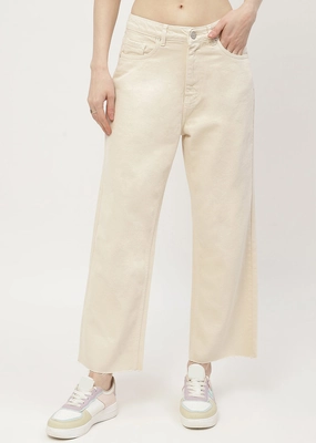 On The Move Madame Low Waist Beige Wide Leg Jeans