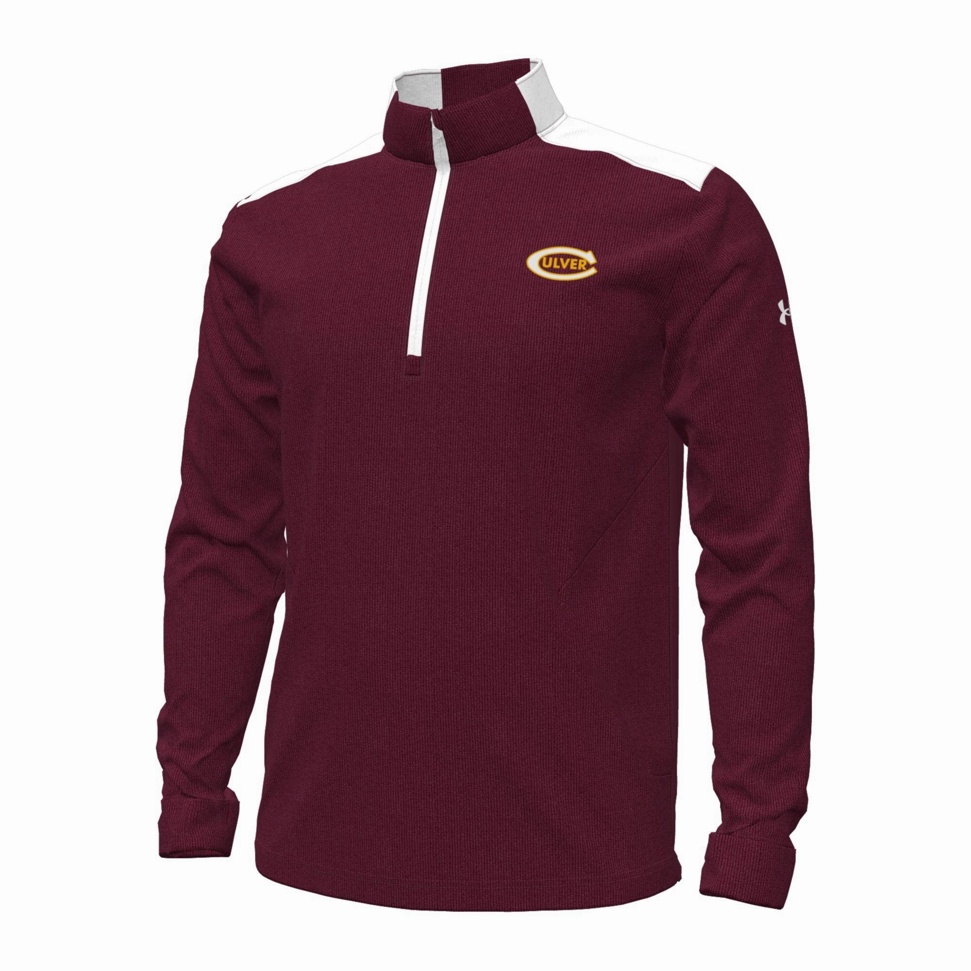 Modern Relaxed Under Armour Game Day Double Knit 1/4 Zip - Maroon