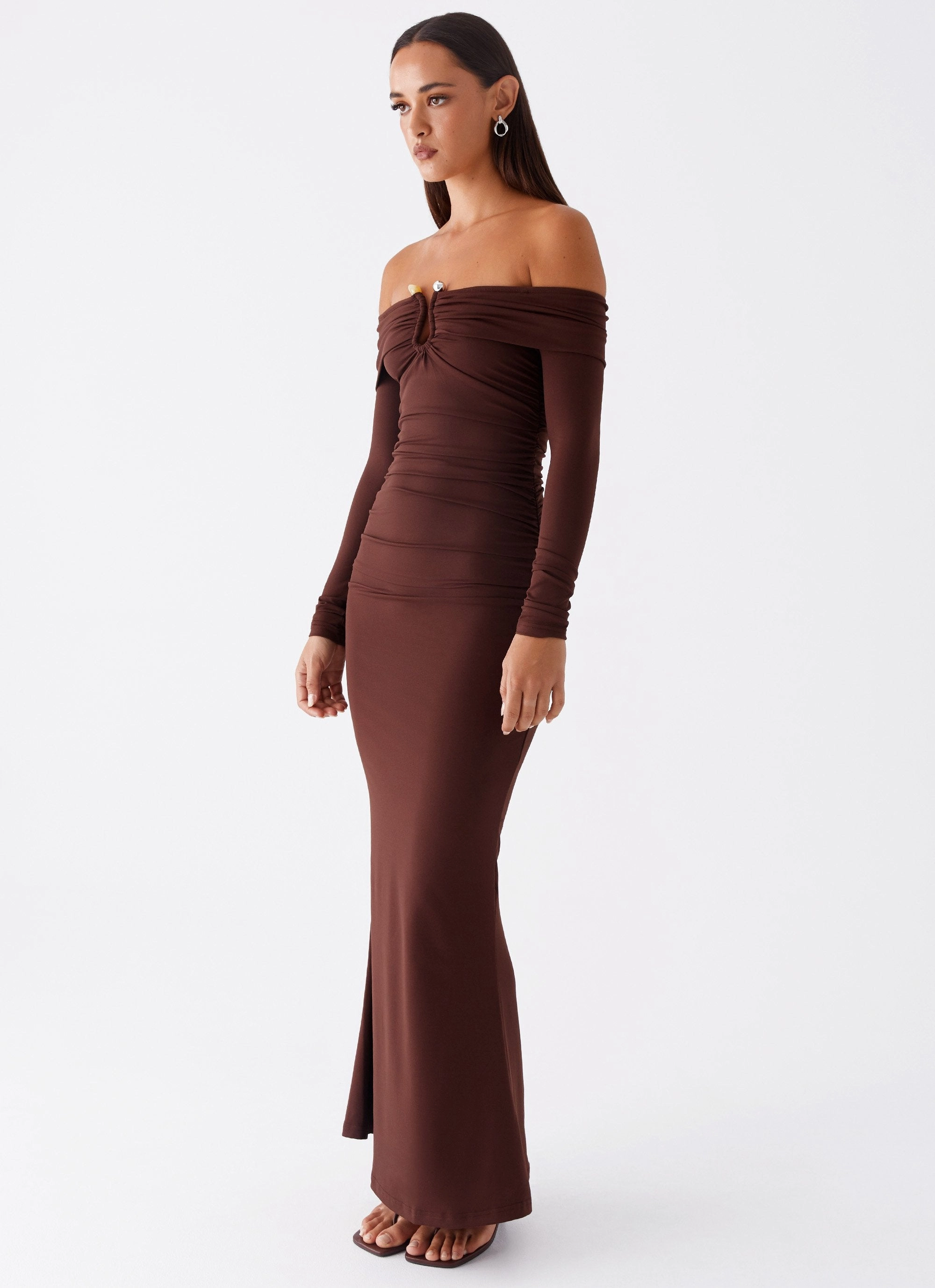 Classic Layering Rudy Long Sleeve Maxi Dress - Chocolate