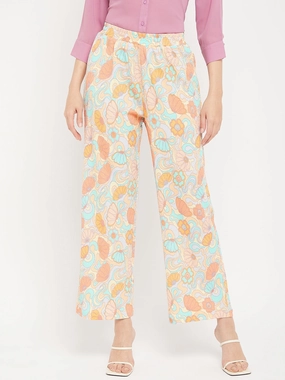 Madame Floral Flared Trousers EcoFriendlyBlend Functional Ease