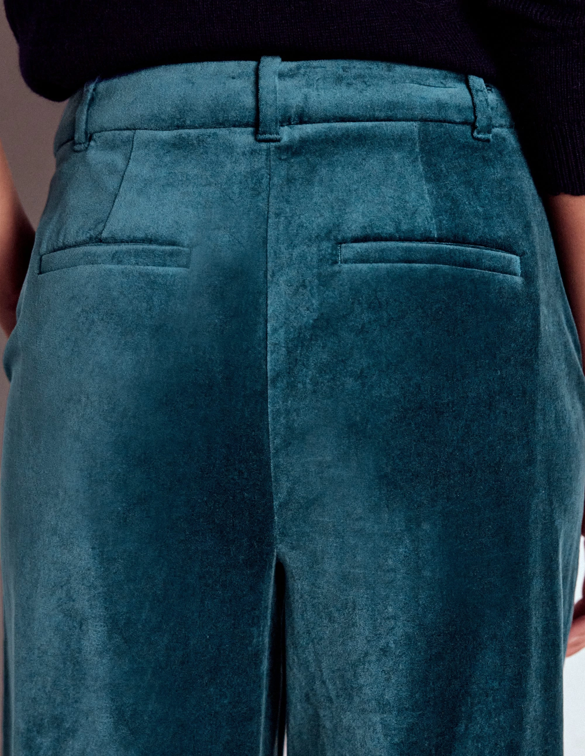 Belgravia Velvet Trousers-Midnight Teal NonChafingLegs Versatile Waist