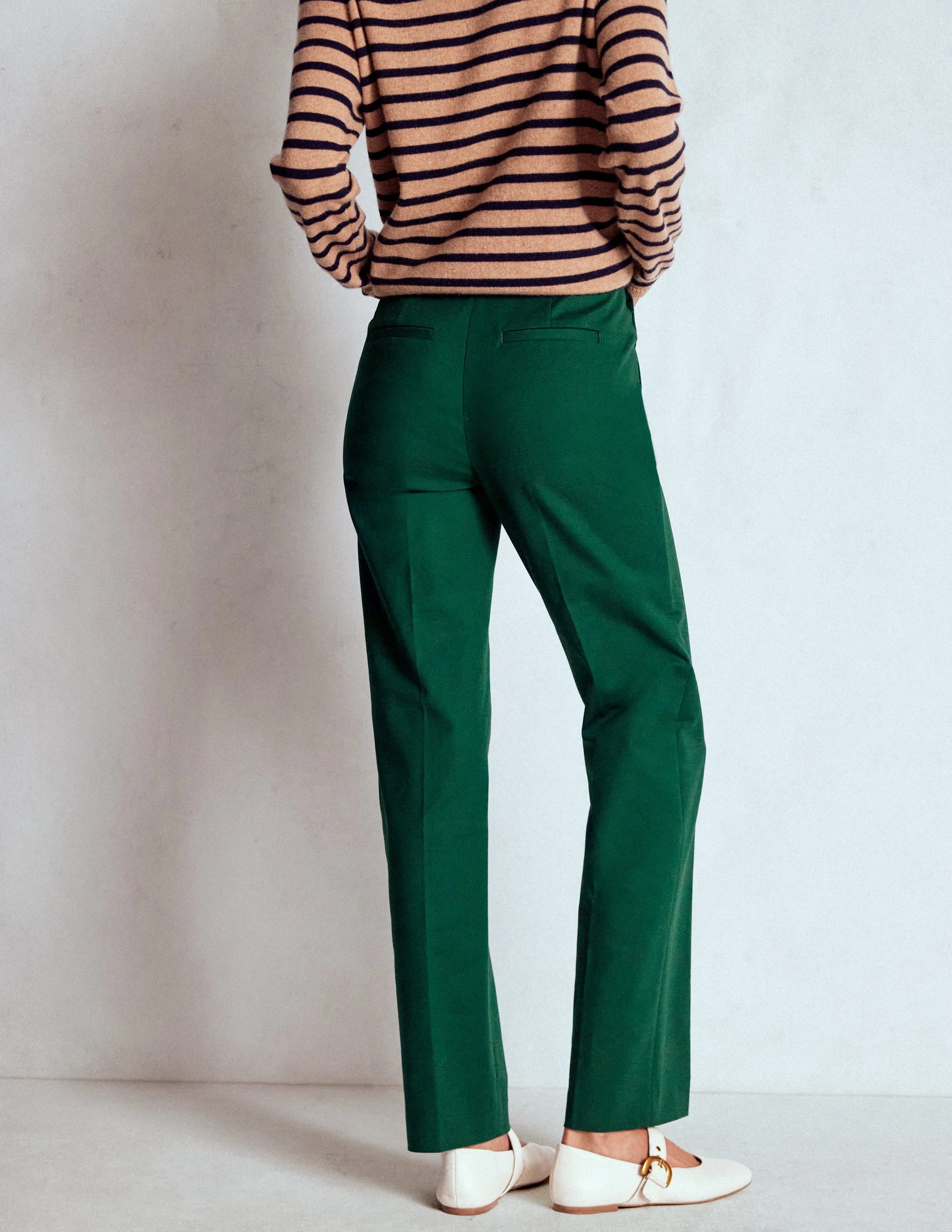 Full Length Canonbury Trousers-Emerald Green Supportive Waistband