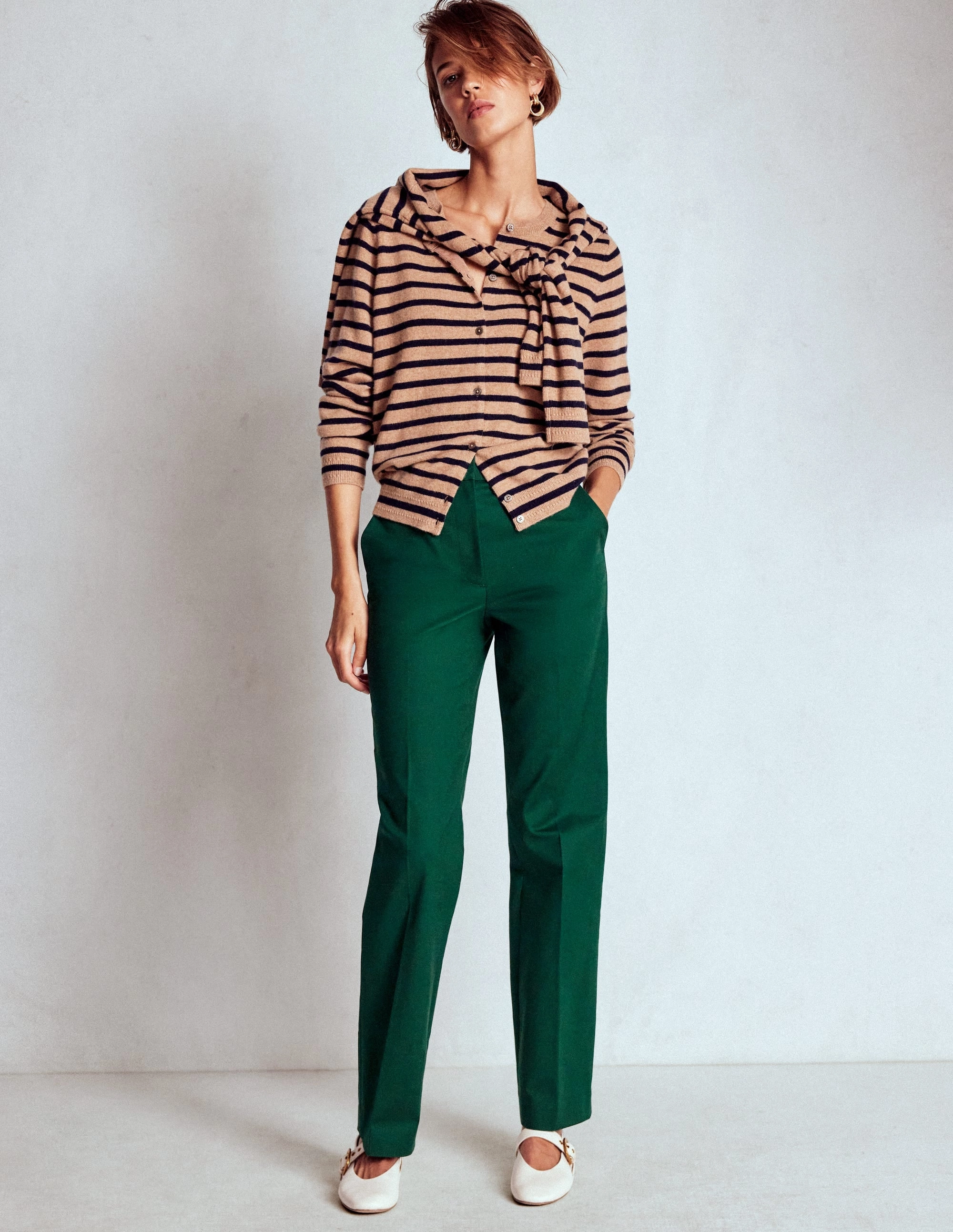 Full Length Canonbury Trousers-Emerald Green StaticResistantMaterial Wind Resistance