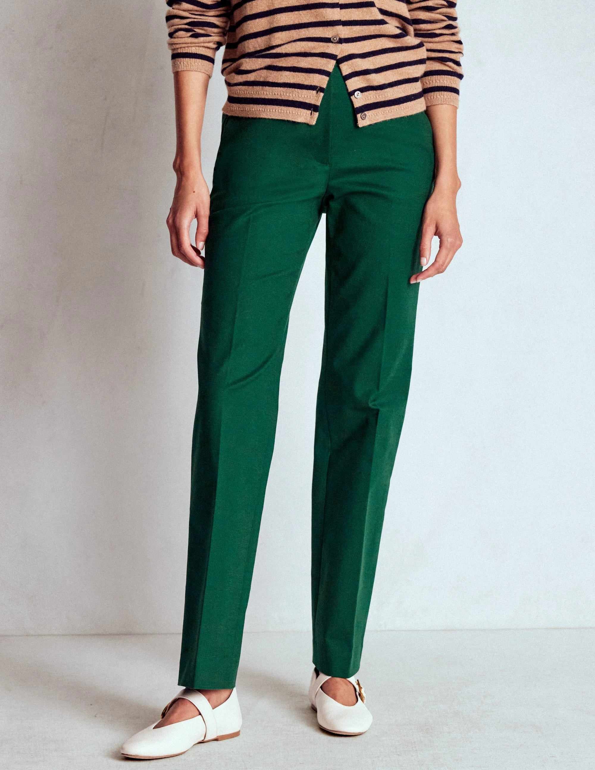 Full Length Canonbury Trousers-Emerald Green Performance Fit