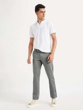 Simple Comfort Men's Grey Slim Fit Chinos