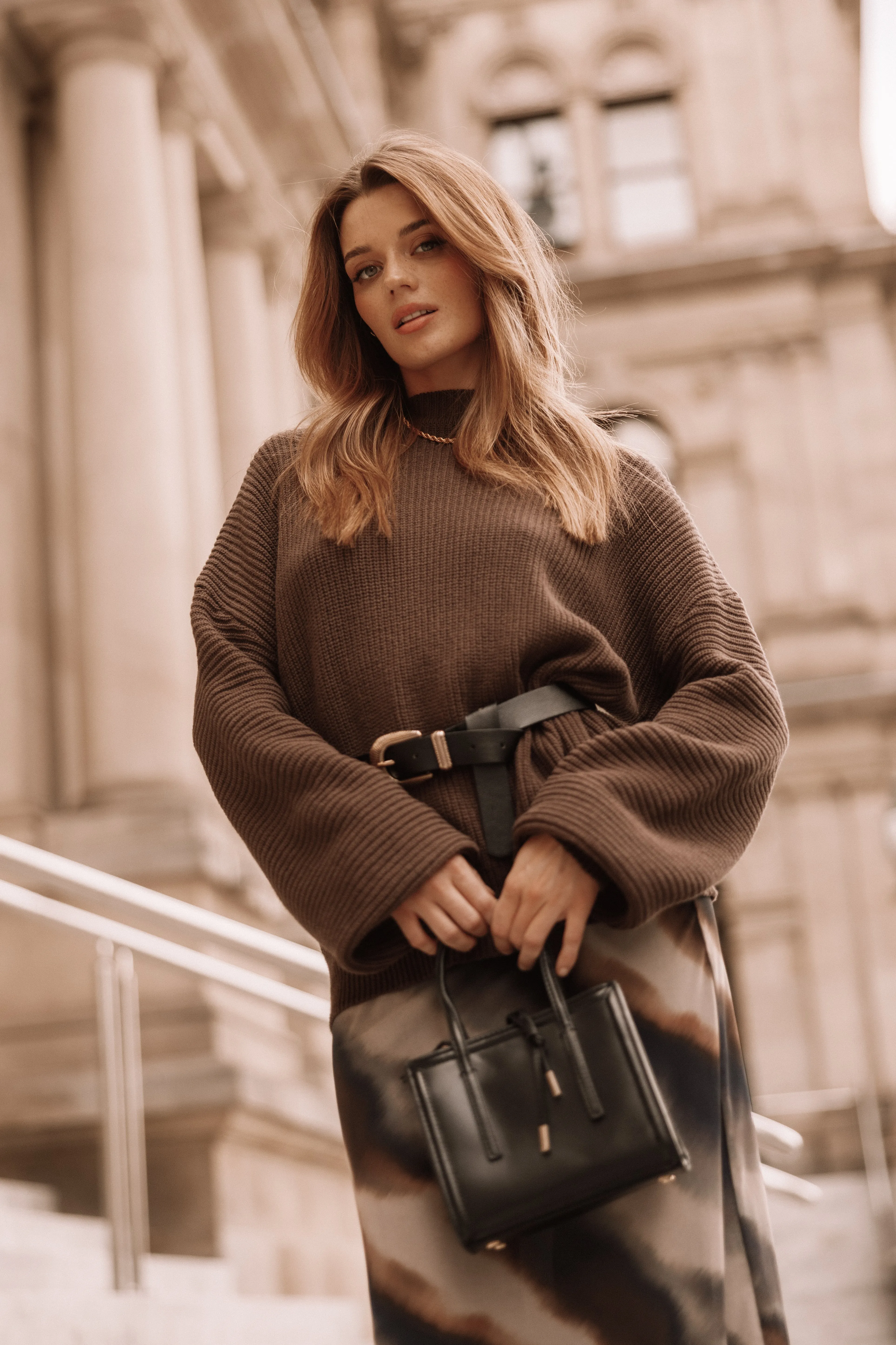 Katty Knit Sweater - Chocolate Brown MoistureControl Fabric