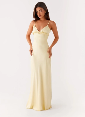 All Time Fit Light Weave Elona Maxi Dress - Baby Yellow