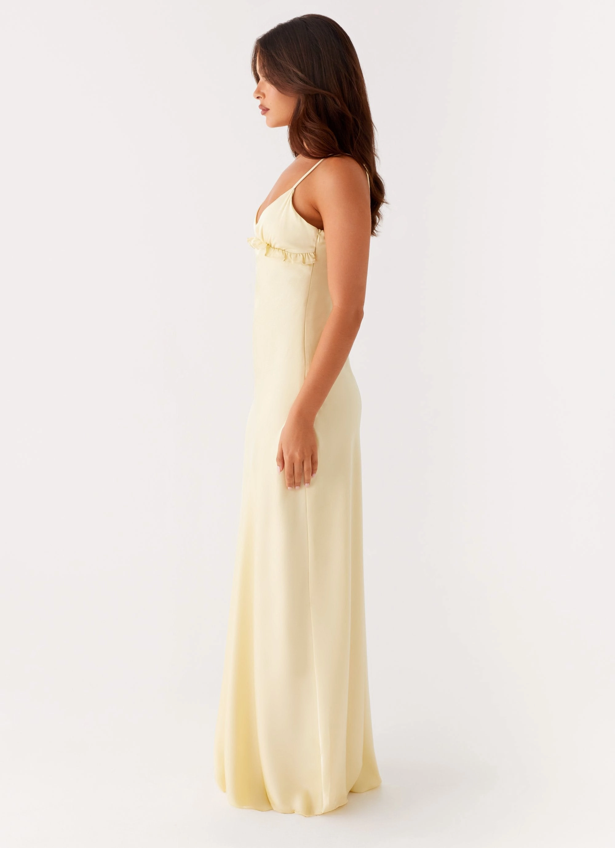 Fitted Shape Lounge Mood Elona Maxi Dress - Baby Yellow