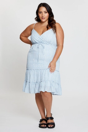 Subtle Elegance Geo Print Skater Dress V-neck Sleeveless