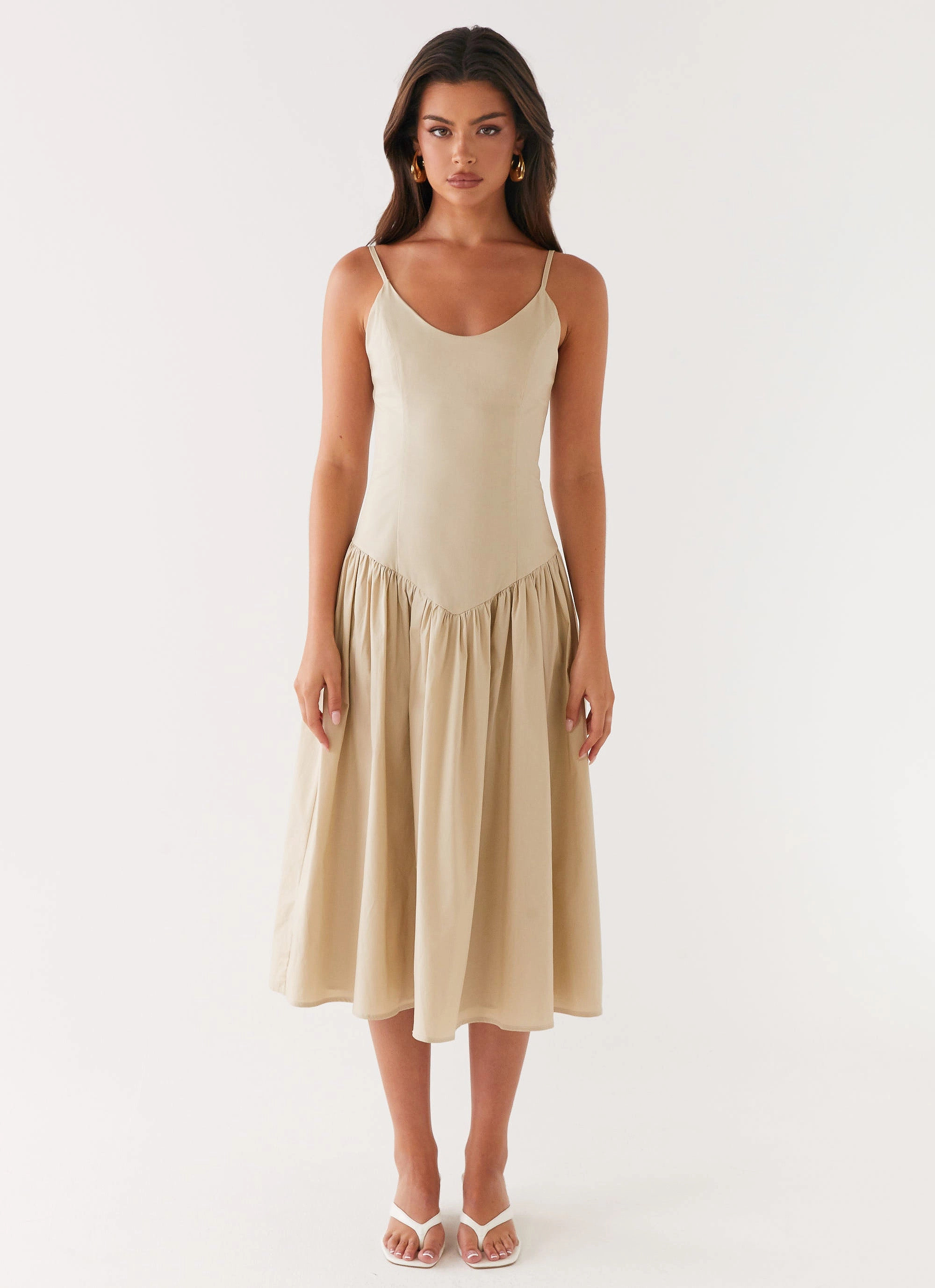 light layering Azalea Midi Dress - Beige