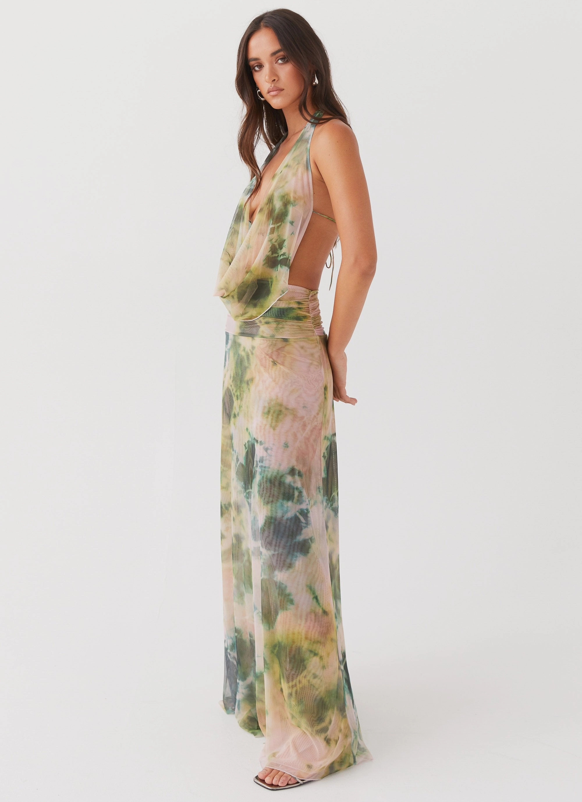 Elysia Mesh Maxi Dress - Rainforest Bright Feel Charming Style
